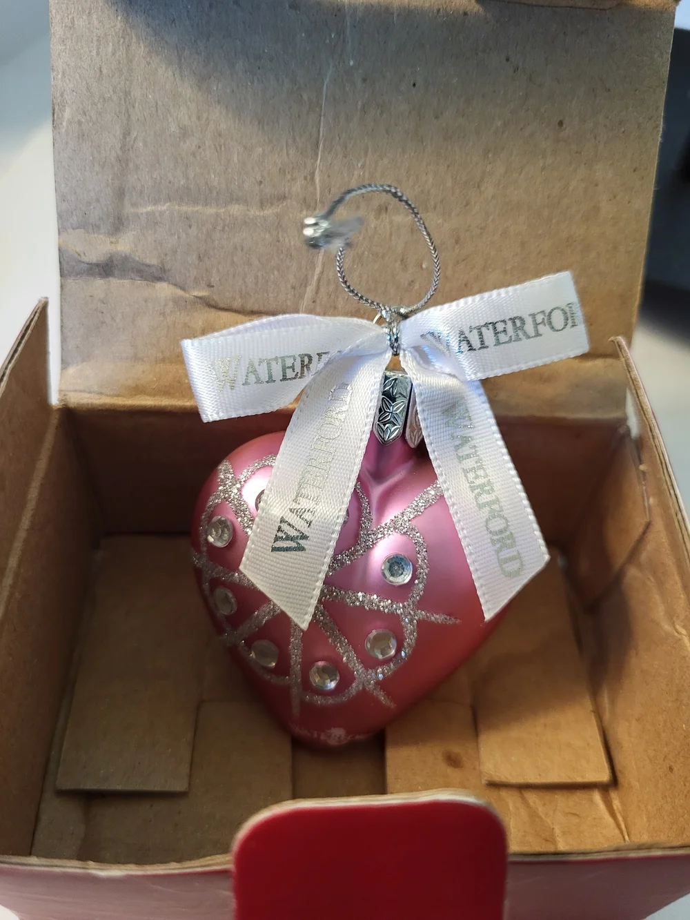 Waterford Pink Snowflake Heart Holiday Heirlooms Ornament